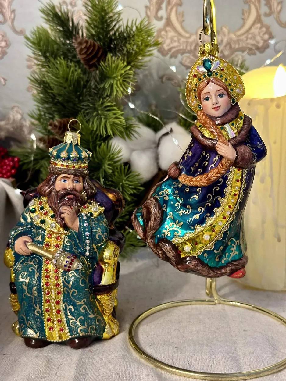 Ёлочная игрушка «Царь и царевна в кокошнике»